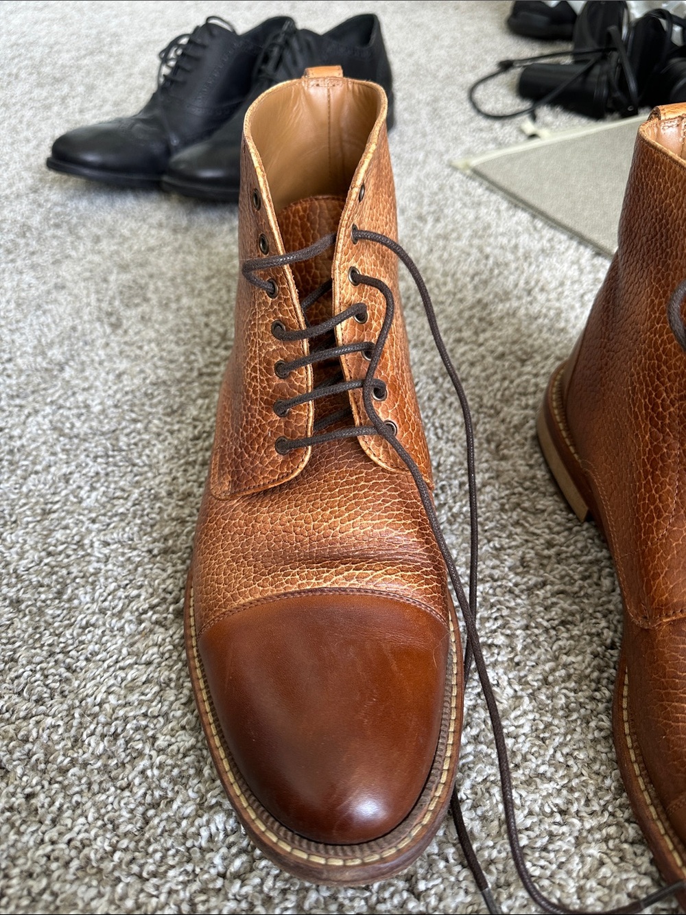 Taft Size 10, 43 Rome Leather Cap Toe Dress Boots - Picture 3 of 13